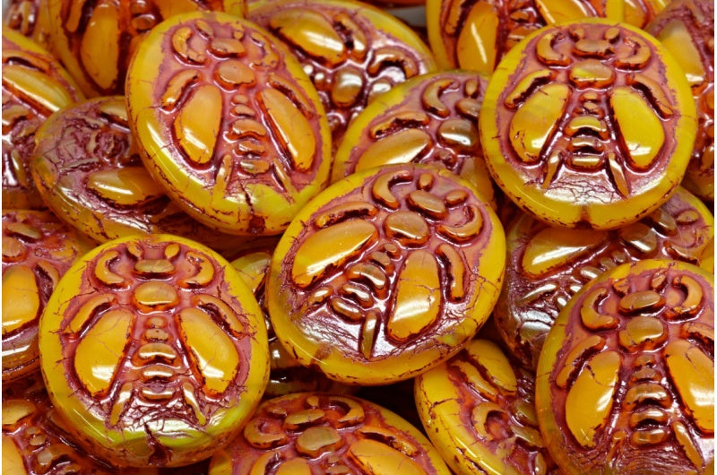 Bee Beads, 81240 Red Lined (81240-54314), Glass, Czech Republic