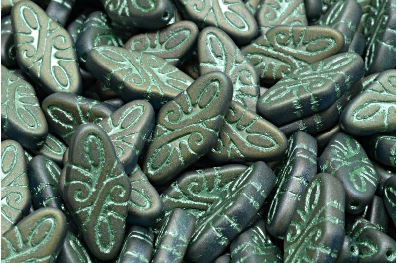 Arabesque Beads, Transparent Blue Matte 28100 54322 (30010-84100-28100-54322), Glass, Czech Republic
