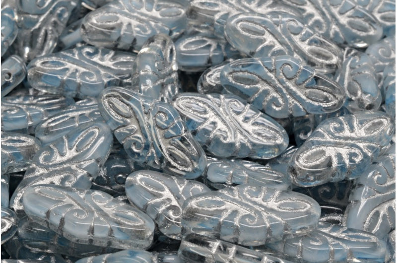 蔓藤花纹珠子,36008 镀银 (36008-54301),玻璃,捷克共和国