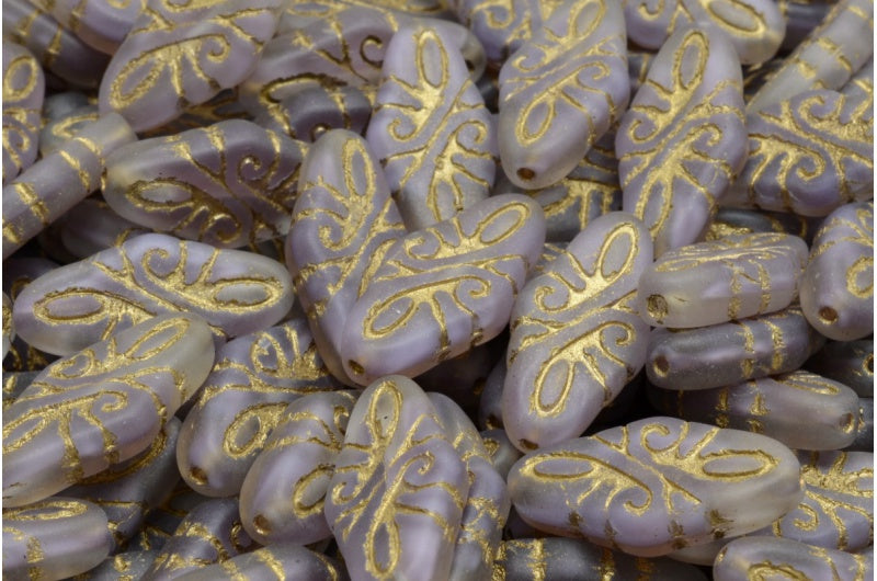 Arabesque Beads, 26006 Matte Gold Lined (26006-84100-54302), Glass, Czech Republic