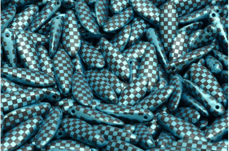 ダガービーズ、ブラックアクアL Cb(23980-25019-L-CB)、ガラス、チェコ共和国