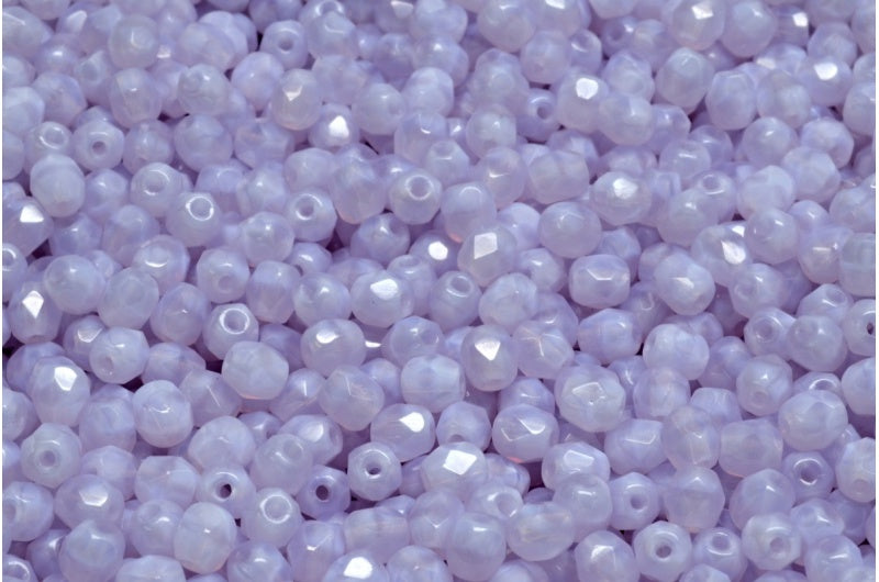 ファセット加工ラウンドビーズ、オパールアメジスト(21310)、ボヘミアクリスタルガラス、チェコ共和国