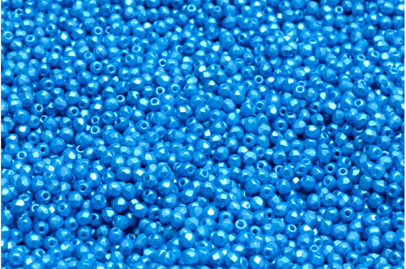 ファセットビーズラウンド、チョークホワイト 25020 (03000-25020)、ボヘミアクリスタルガラス、チェコ共和国