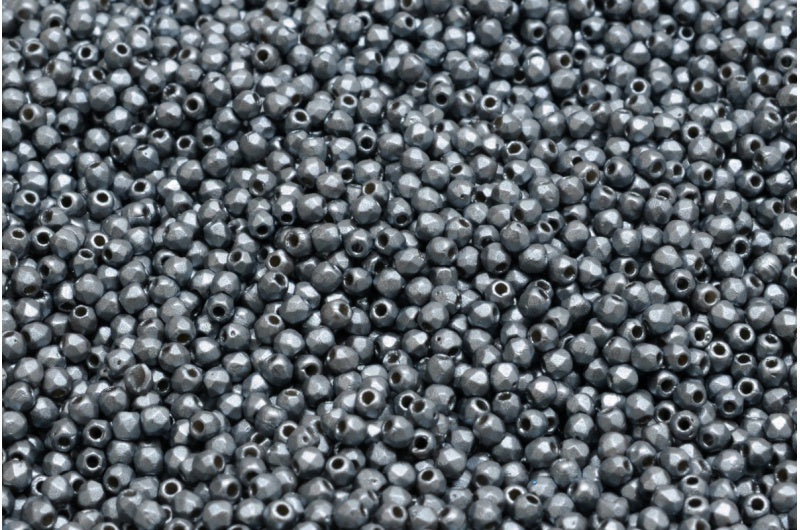 圆形火抛光刻面珠,粉笔白色淡灰色 (03000-25028),波西米亚水晶玻璃,捷克共和国