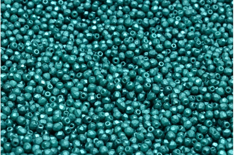 ファセット加工ビーズ ラウンド、チョークホワイト 25027 (03000-25027)、ボヘミアクリスタルガラス、チェコ共和国