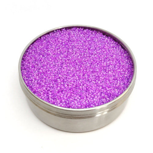 Rocailles PRECIOSA seed beads Crystal Violet Lined Rainbow Coating Glass Czech Republic