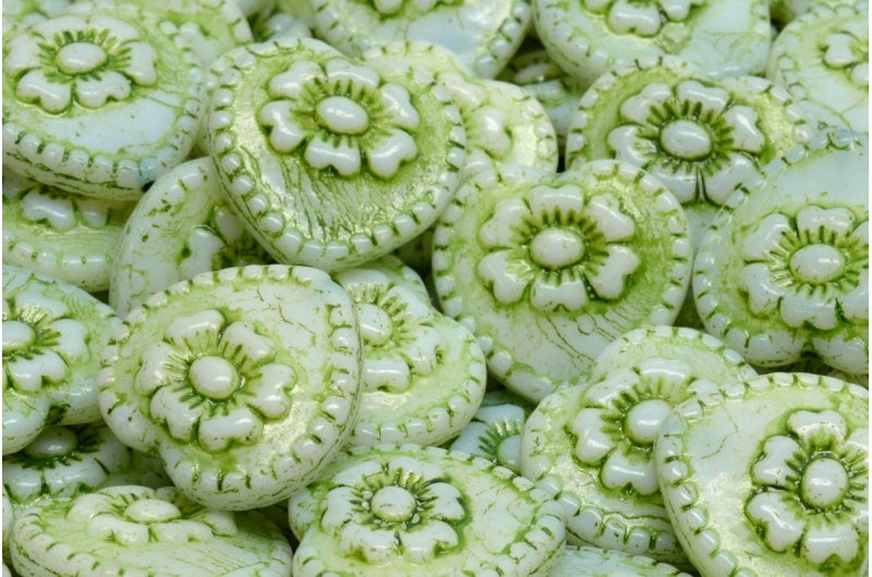 ハートビーズとバラ、ホワイト 54329 (02010-54329)、ガラス、チェコ共和国