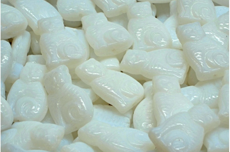 猫珠,白色 (02010),玻璃,捷克共和国