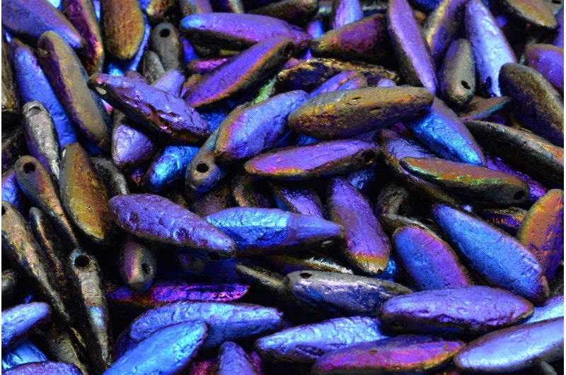 ダガービーズ、ブラックエッチング 22203 (23980-ETCH-22203)、ガラス、チェコ共和国