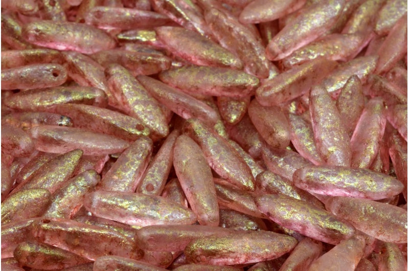 ダガービーズ、クリスタルエッチングテラコッタレッド(00030-ETCH-15495)、ガラス、チェコ共和国