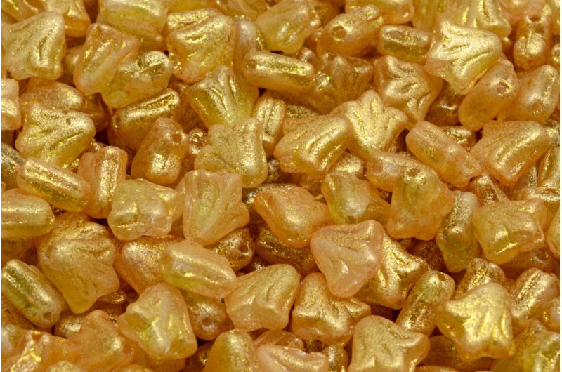 ユリの花のビーズ、R0053 79410 (R0053-79410)、ガラス、チェコ共和国