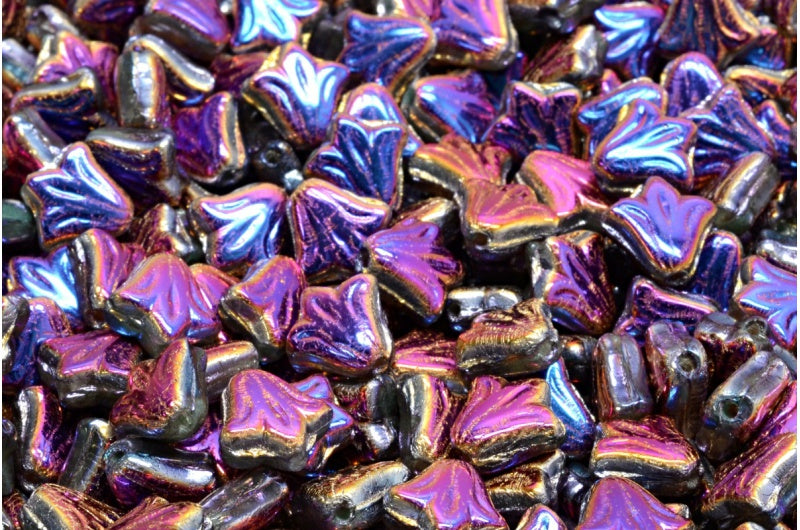 Lily Flower Beads, Crystal Sliperit Full (2X Side) (00030-29503), Glass, Czech Republic