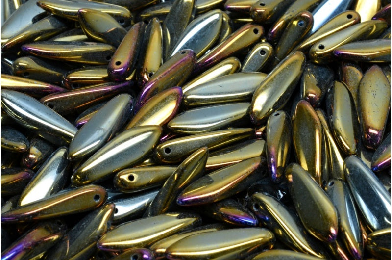 ダガービーズ、ブラックブラウンアイリス(23980-21415)、ガラス、チェコ共和国