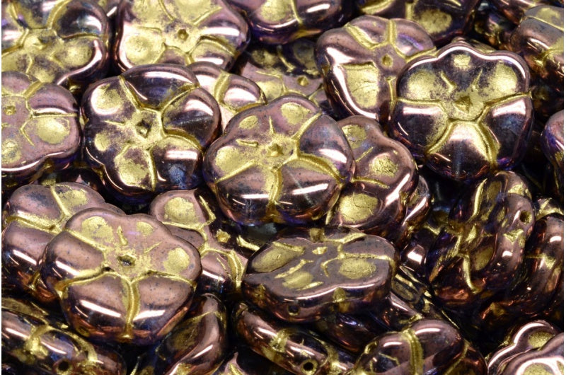 樱草花珠,水晶紫金内衬 (00030-15726-54302),玻璃,捷克共和国