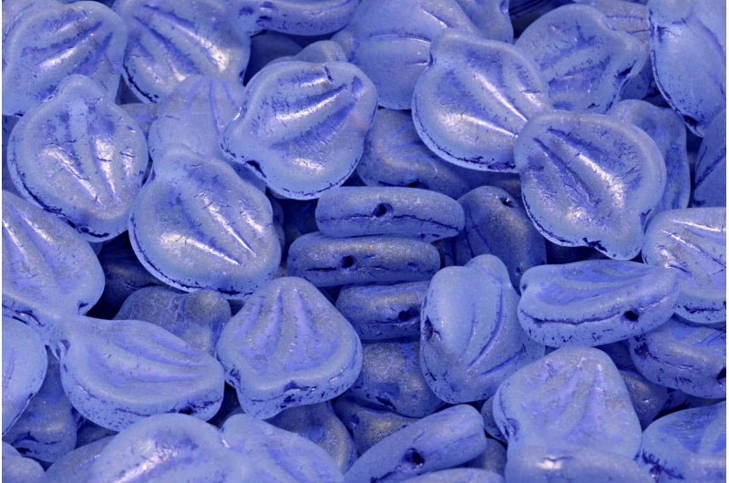 Preciosa Two Hole 8mm Candy Beads Opaque Blue (15 beads) Czech