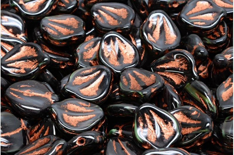 Peony Petal Beads, 57109 Copper Lined (57109-54319), Glass, Czech Republic
