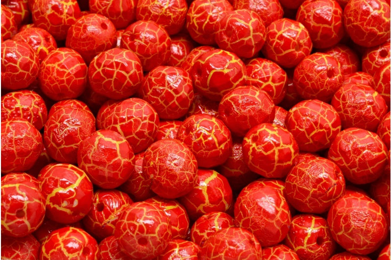 ファセット加工ラウンドビーズ、チョークホワイト 24609 (03000-24609)、ボヘミアクリスタルガラス、チェコ共和国