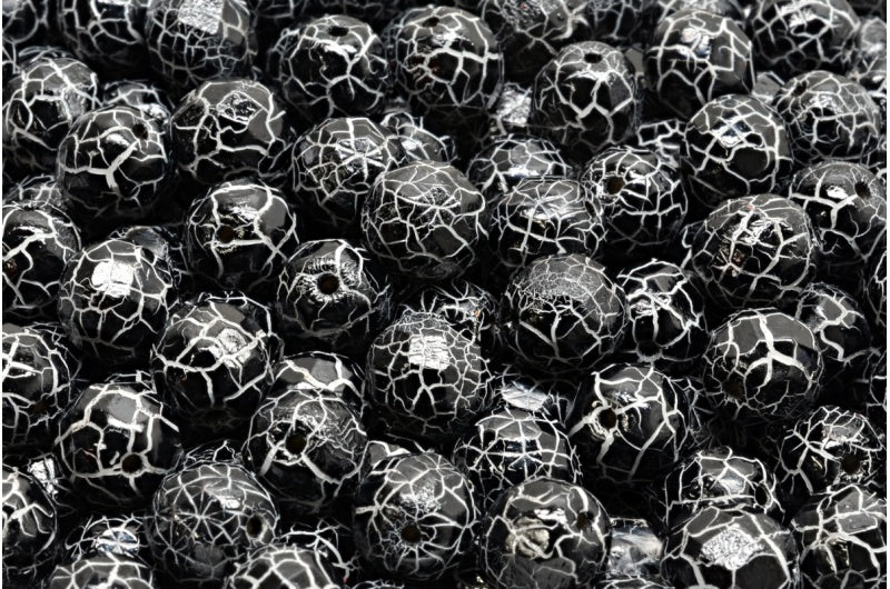 Fire Polished Faceted Beads Round, Chalk White 24619 (03000-24619), Bohemia Crystal Glass, Czech Republic