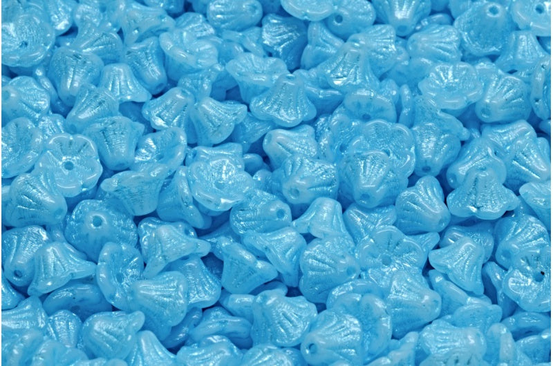 钟花杯珠,白色 54323 (02010-54323),玻璃,捷克共和国