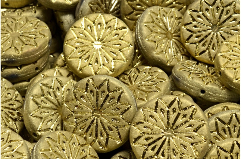 折纸花珠,10010 哑光金 (10010-84100-26443),玻璃,捷克共和国