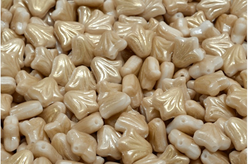 ユリの花ビーズ、ホワイト 23503 (02010-23503)、ガラス、チェコ共和国