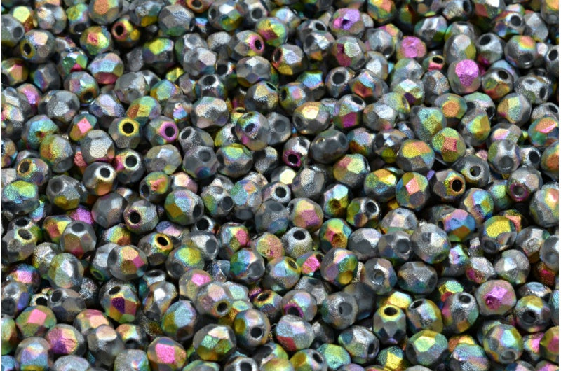 Fire Polished Faceted Beads Round, Crystal Etched 28103 (00030-ETCH-28103), Bohemia Crystal Glass, Czech Republic