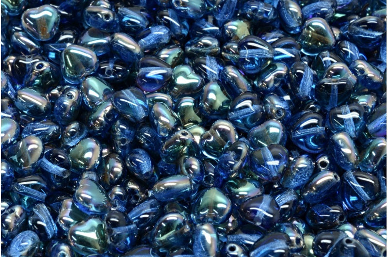 ハートビーズ、コバルト 22501 (30050-22501)、ガラス、チェコ共和国