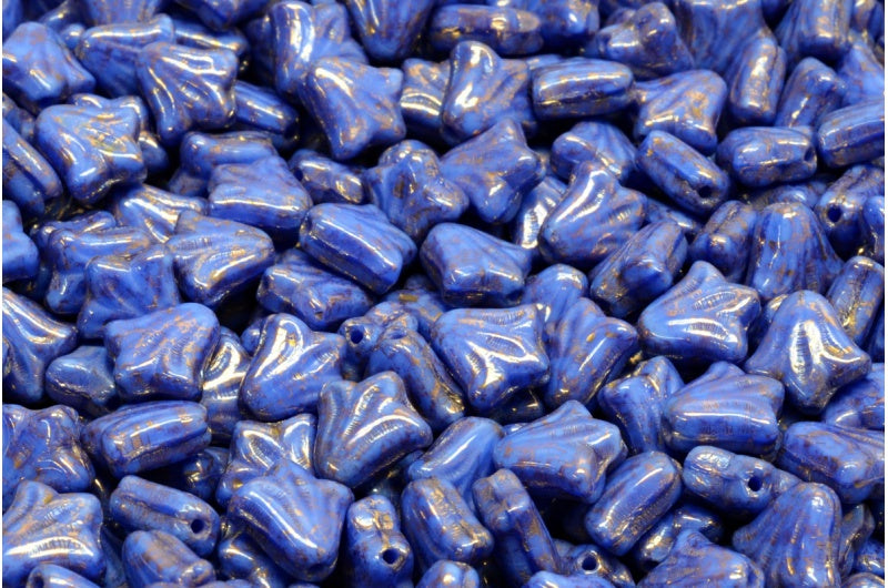 ユリの花のビーズ、37306 テラコッタバイオレット (37306-15496)、ガラス、チェコ共和国