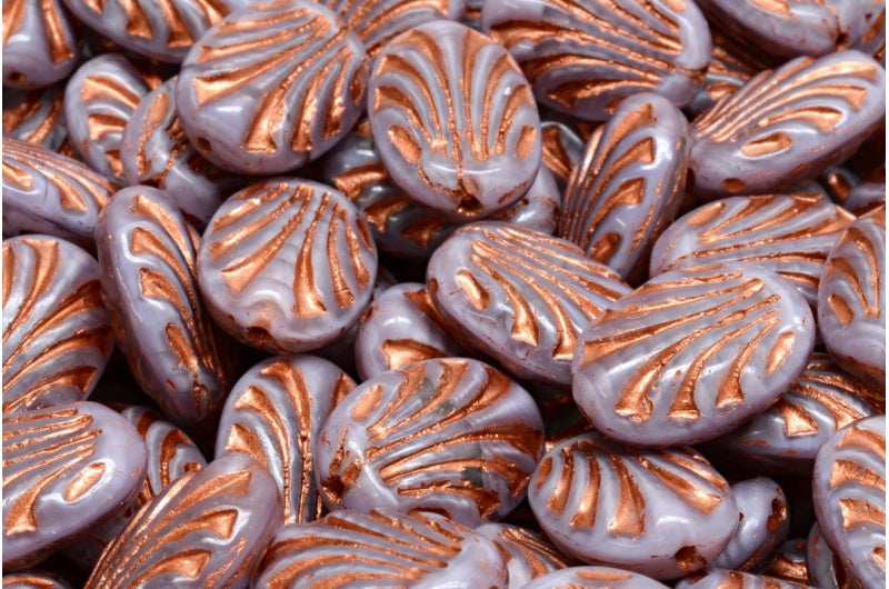 オーバル型、線入り、紫色の月光、銅線入り(26016-54319)、ガラス、チェコ共和国