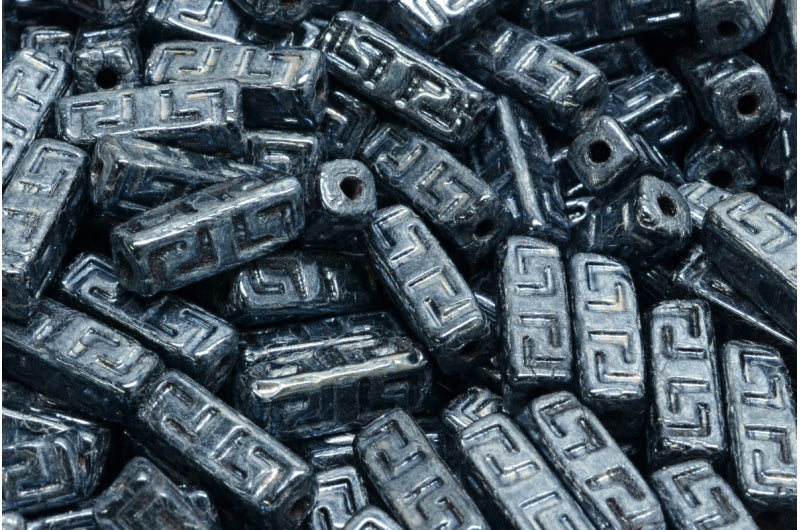 凯尔特块珠,黑色赤铁矿 (23980-14400),玻璃,捷克共和国