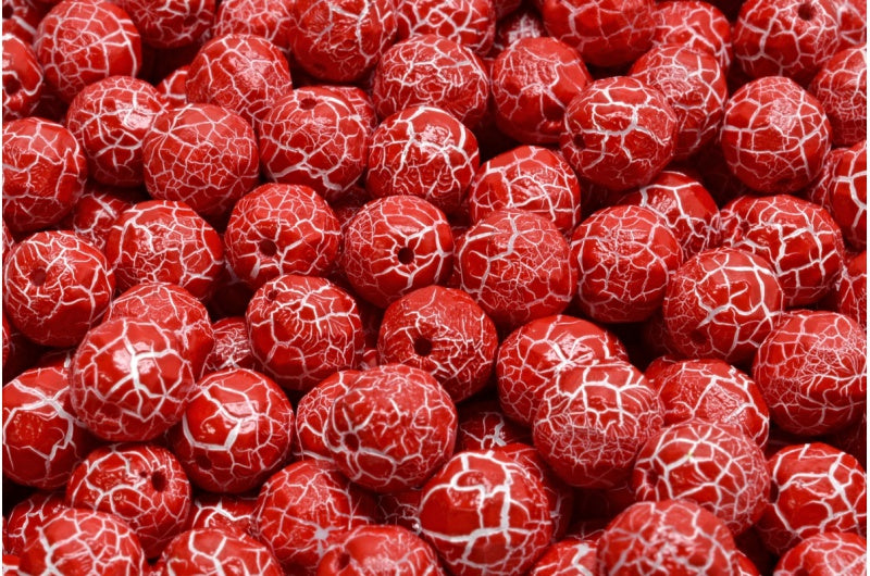 ファセット加工ビーズラウンド、チョークホワイト、ホワイトブラック(03000-24610)、ボヘミアクリスタルガラス、チェコ共和国