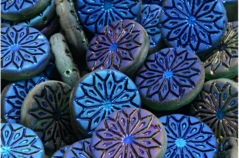 Origami Flower Beads, 50610 Matte 29903 (50610-84100-29903), Glass, Czech Republic