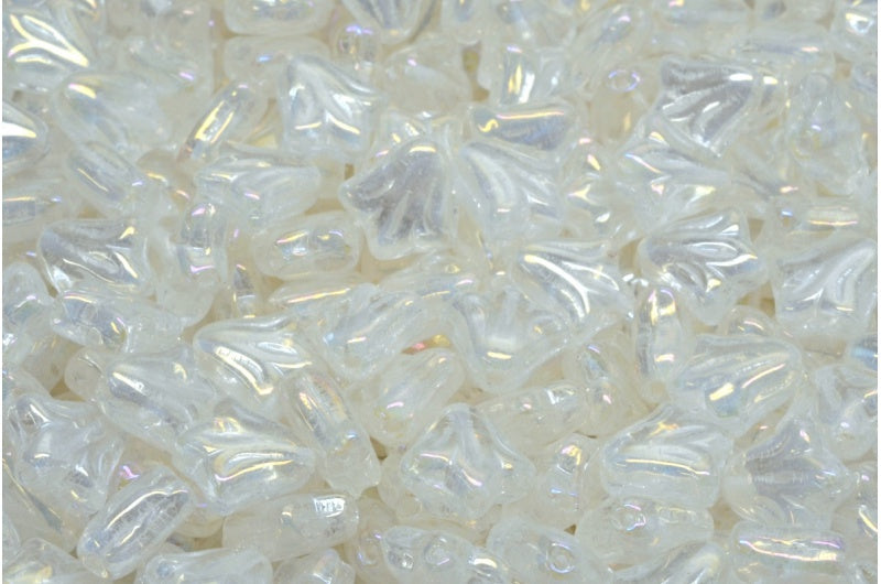 ユリの花のビーズ、クリスタルブルーアイリス(00030-21435)、ガラス、チェコ共和国