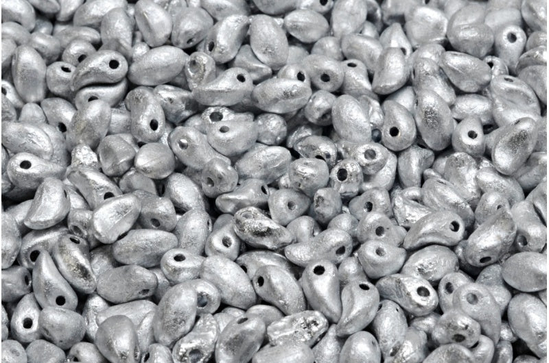 Lily Petal Beads, Black Etched Silver (23980-etch-27000), Glass, Czech Republic