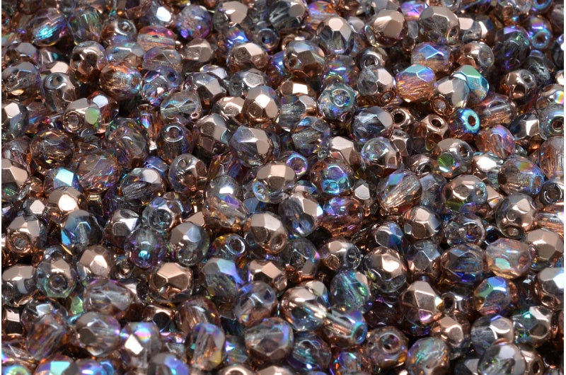 圆形火抛光刻面珠,水晶 98533 (00030-98533),波西米亚水晶玻璃,捷克共和国