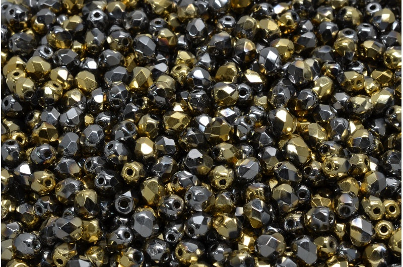 ファセット加工ビーズ ラウンド、クリスタル 98547 (00030-98547)、ボヘミアクリスタルガラス、チェコ共和国