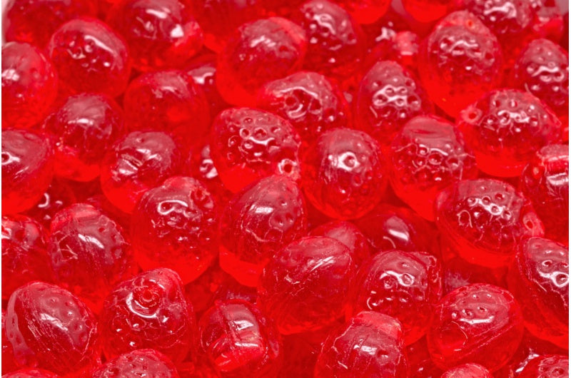 Strawberry Beads, Light Siam (90070), Glass, Czech Republic