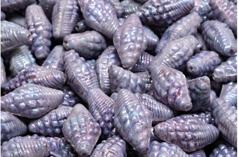 マイターシェルビーズ、ホワイトネビュラ(02010-15001)、ガラス、チェコ共和国