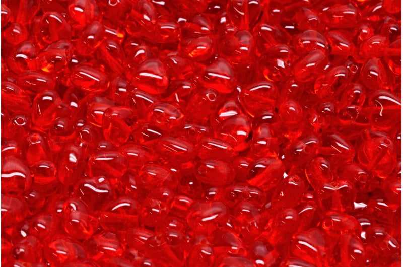 ハートビーズ、ライトサイアム(90070)、ガラス、チェコ共和国