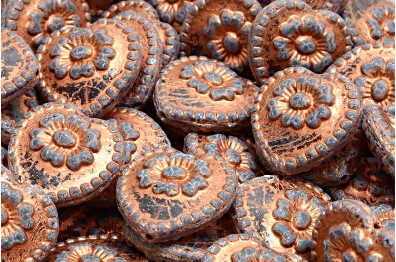 玫瑰心形珠子,紫水晶铜内衬 (20060-54319),玻璃,捷克共和国