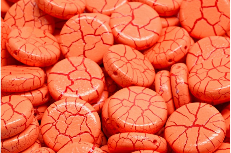 2 Hole Flat Round Coin Beads, White Opal 24608 (02020-24608), Glass, Czech Republic