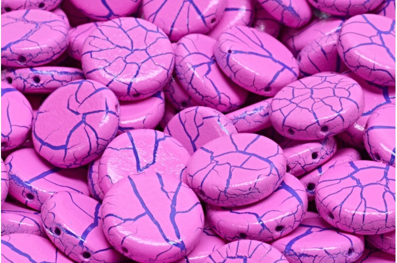 2 孔扁平圆形硬币珠,白蛋白石 24612 (02020-24612),玻璃,捷克共和国