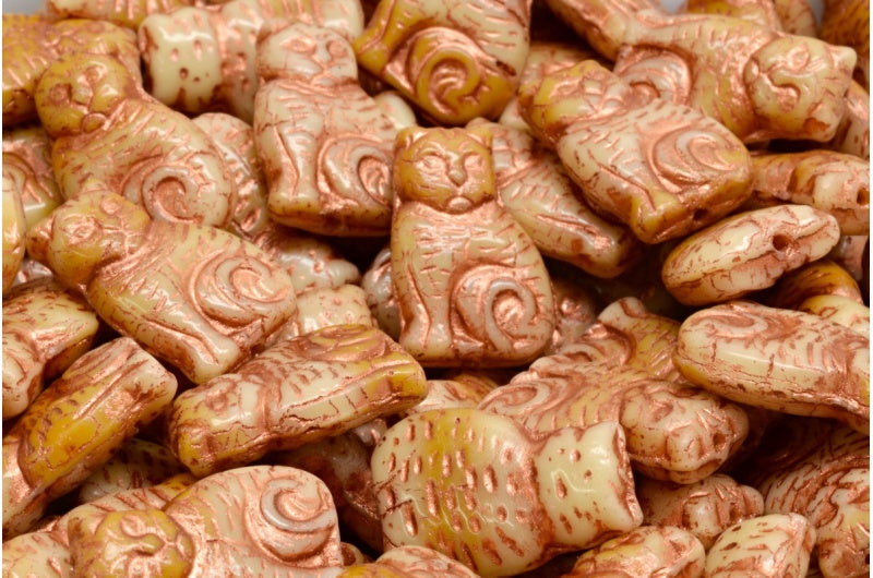 猫珠,R1741 铜内衬 (R1741-54319),玻璃,捷克共和国