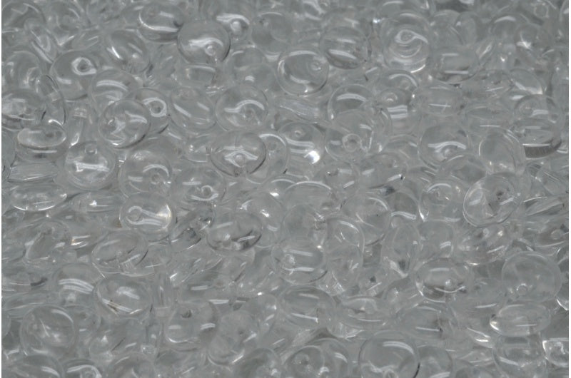 Lentil Beads, Crystal (00030), Glass, Czech Republic