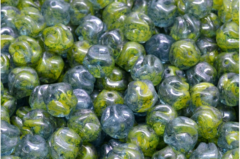 Yarn Ball, Yellow Terracotta Blue (R0812-15464), Glass, Czech Republic