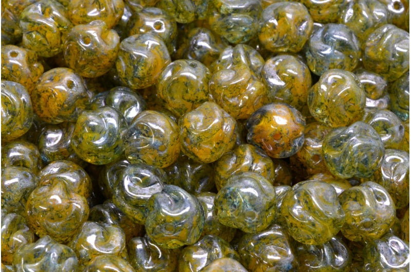 Yarn Ball, Orange Terracotta Blue (R0912-15464), Glass, Czech Republic