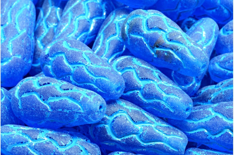 松ぼっくりビーズ、透明アクアマット 54330 (60310-84100-54330)、ガラス、チェコ共和国