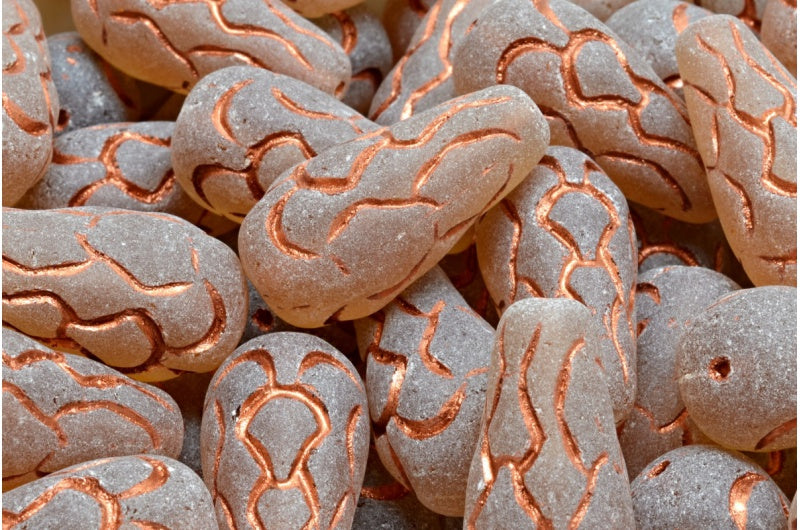 Pinecone Beads, Transparent Brown Copper Lined Matte (10260-54319-84100), Glass, Czech Republic
