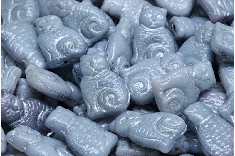 猫ビーズ、R2239 シルバーライン(R2239-54301)、ガラス、チェコ共和国