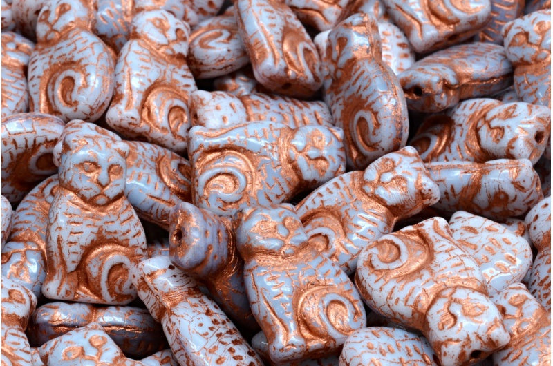 猫ビーズ、R2239 銅線入り (R2239-54319)、ガラス、チェコ共和国